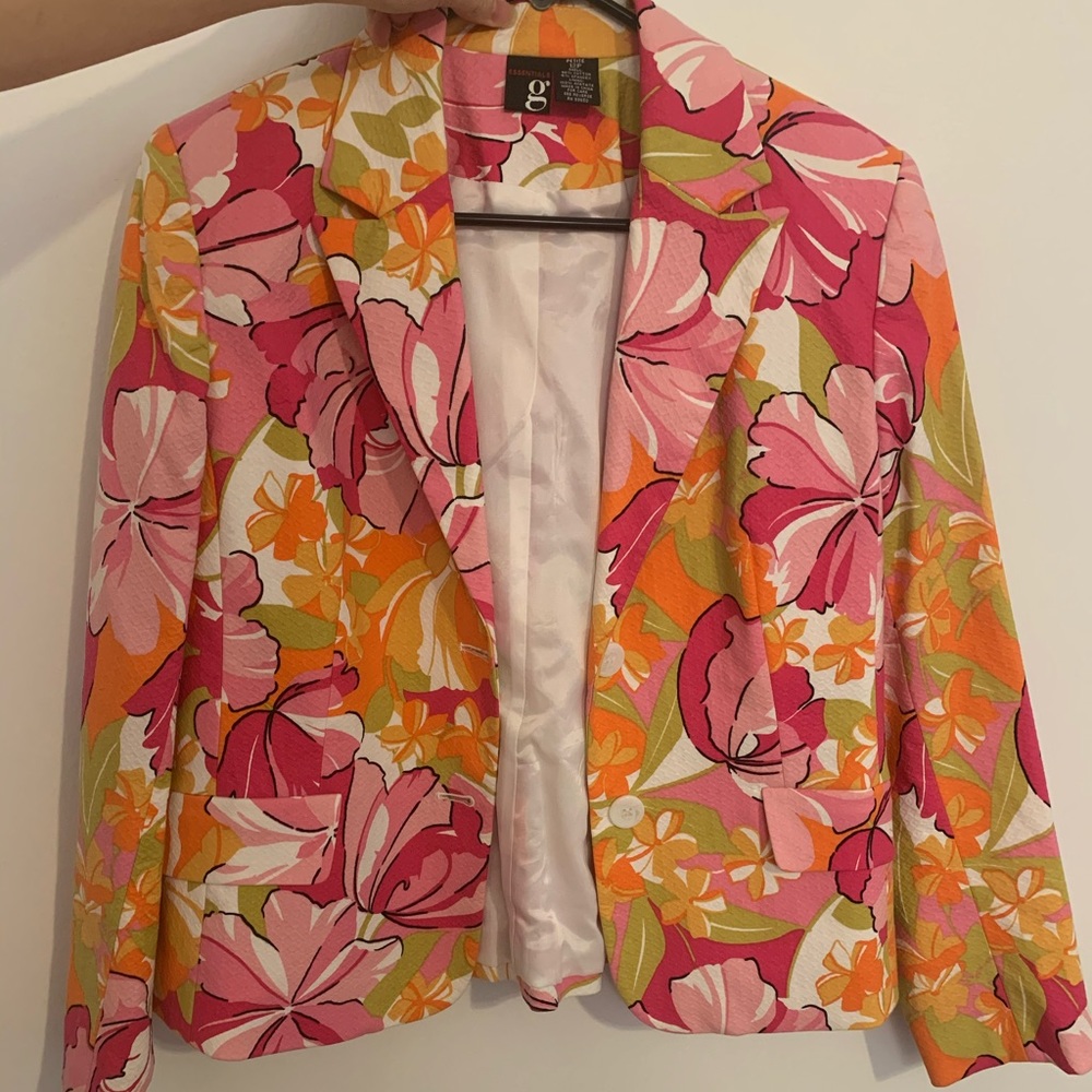 Funky floral women’s blazer multicolored